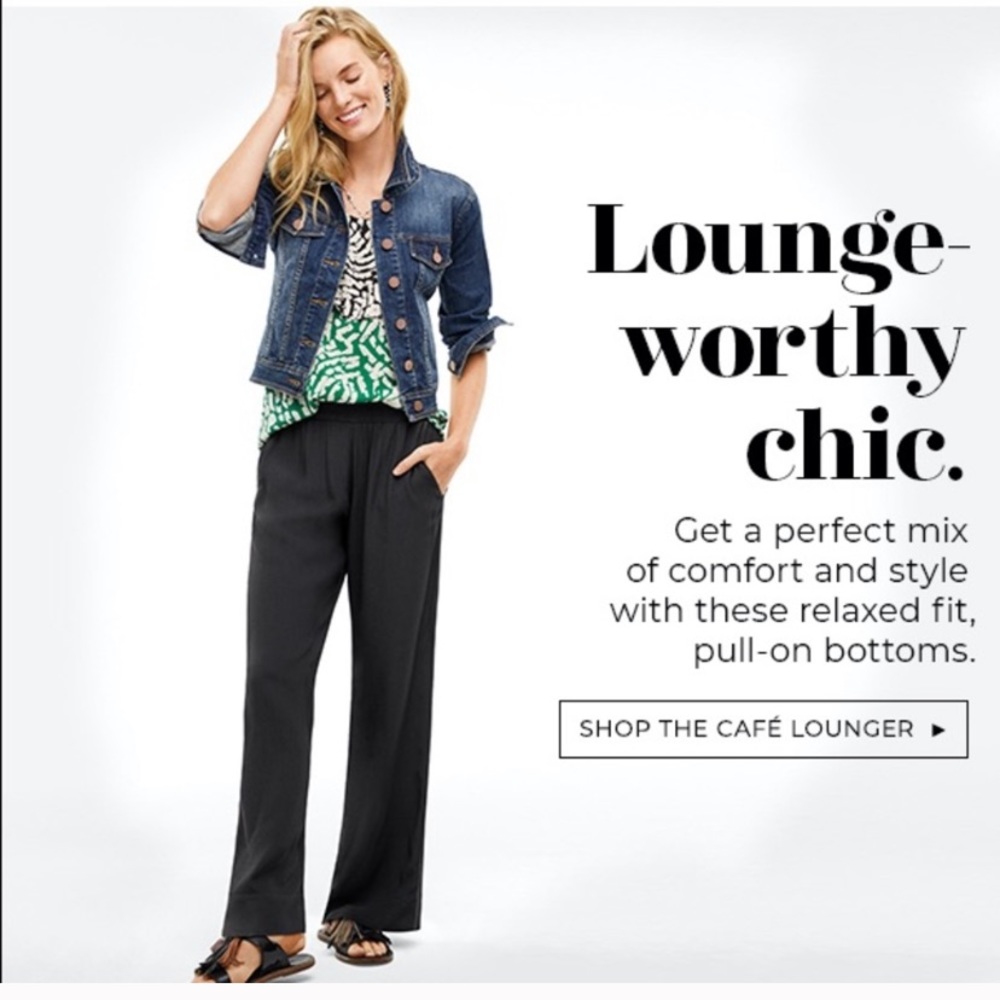 NWOT CAbi Cafe Lounger Spring 2020 Pant